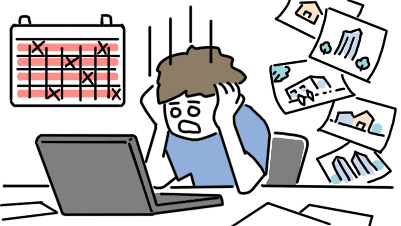 締め切りに追われるクリエイター