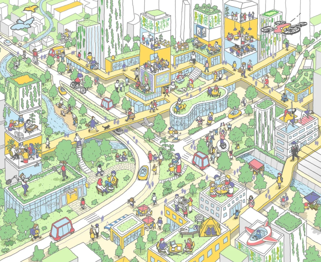 まちの賑わいパース